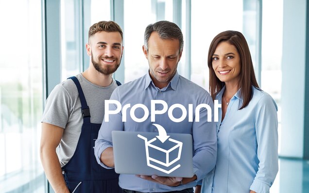 ProPoint – Planen, Finden, Bestellen im Büro Zusammenarbeit Team Laptop moderne Büro