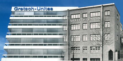 Gretsch-Unitas altes und neues Firmengebäude Historisches und modernes Firmengebäude von Gretsch-Unitas