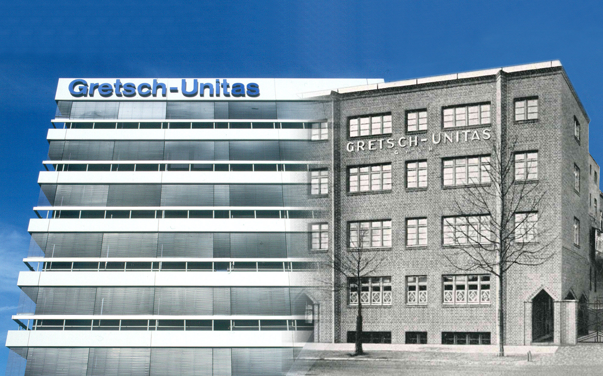 Gretsch-Unitas Firmengebäude Gretsch-Unitas Firmengebäude mit moderner und historischer Fassade