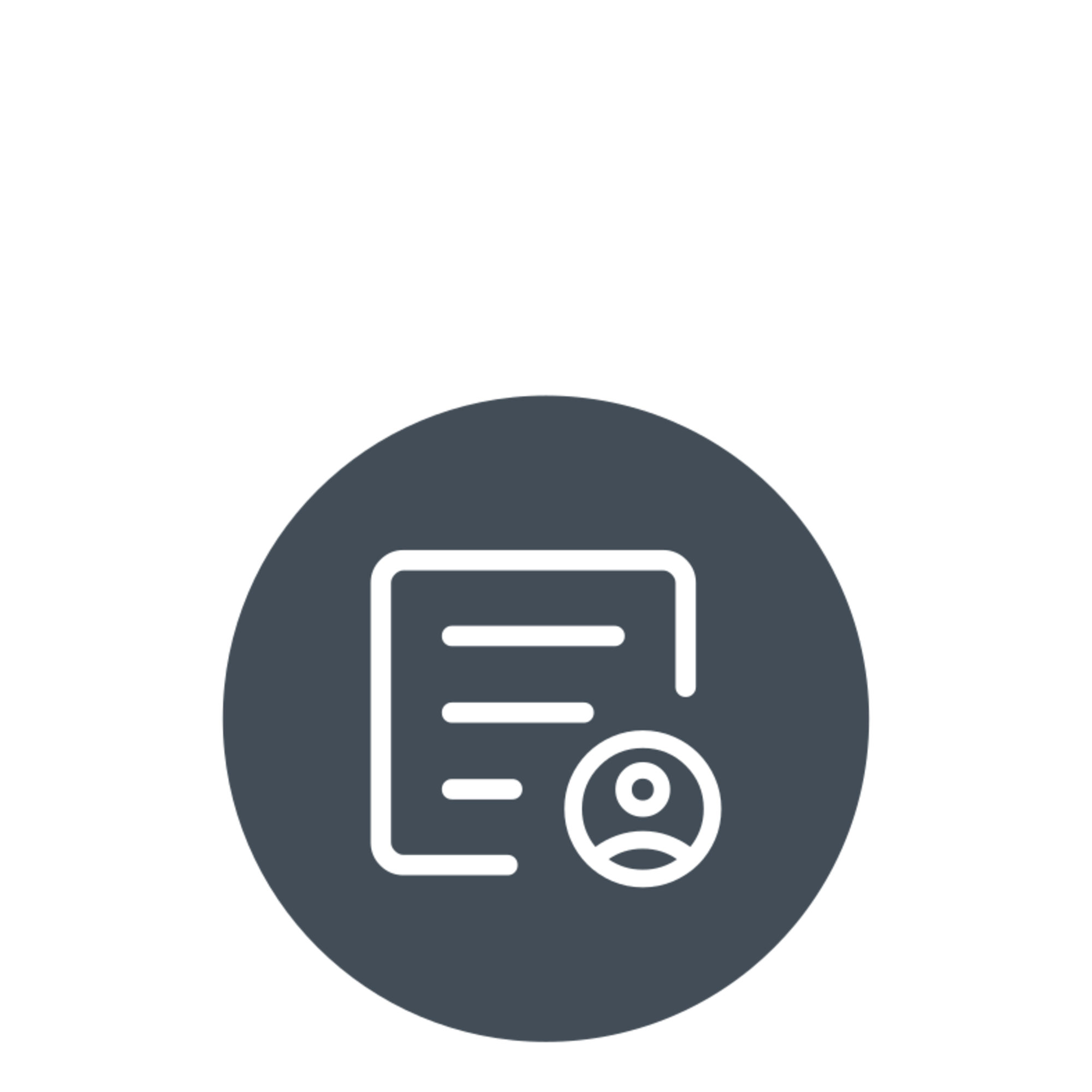 Eingangsbestätigung Bewerbung – Symbol Dokument mit Personen-Symbol, Icon für Eingangsbestätigung Bewerbung
