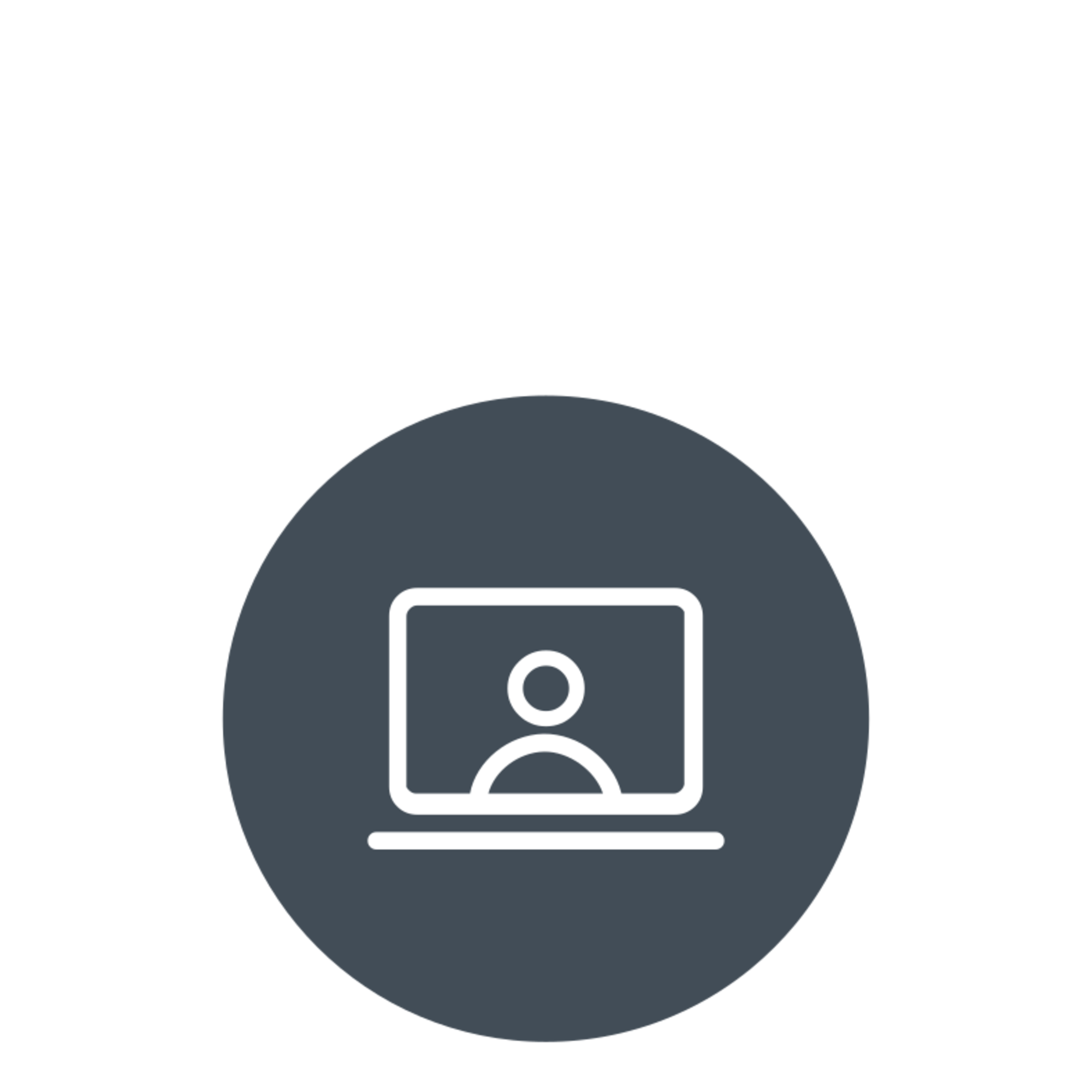 Online-Interview – Symbol Computer mit Personen-Symbol, Icon für Online-Interview