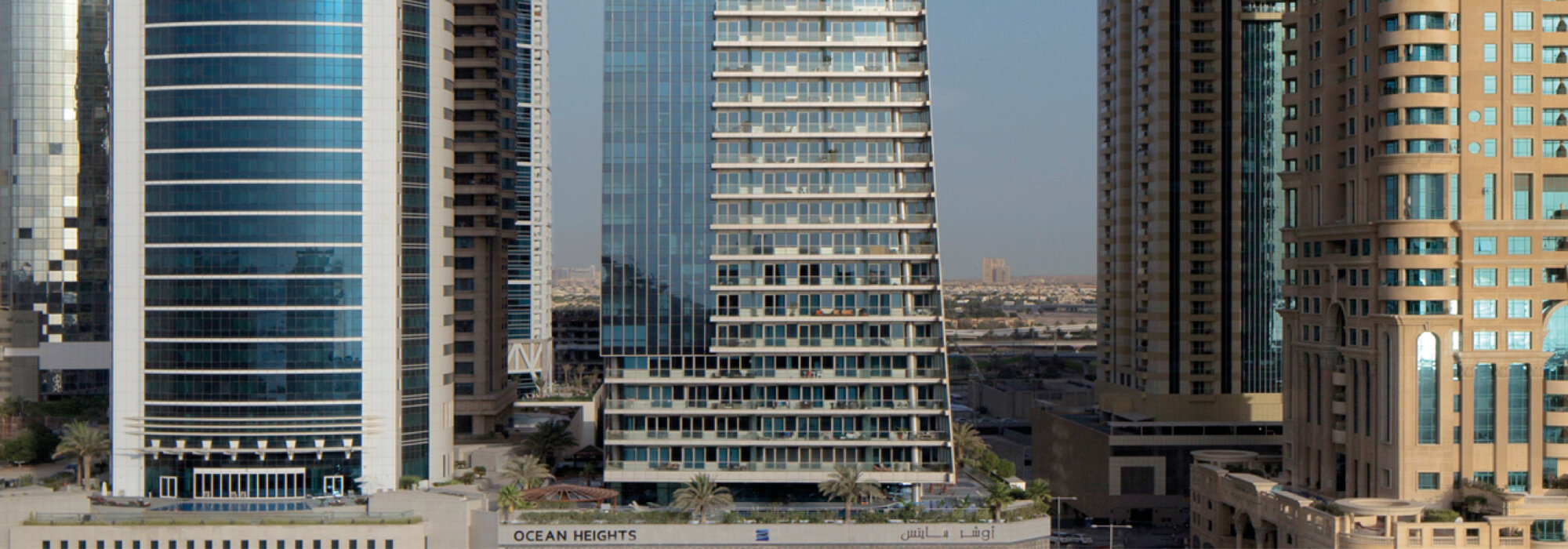 Ocean Heights moderne Hochhäuser Dubai Moderne Glasfassaden Wolkenkratzer Dubai