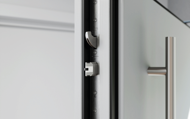 GU SECURY Automatic-DR – Automatic-Doppelriegel Hauseingangstür aus Holz mit Verschlusssystem GU SECURY Automatic-DR, Detailansicht Automatic-Doppelriegel